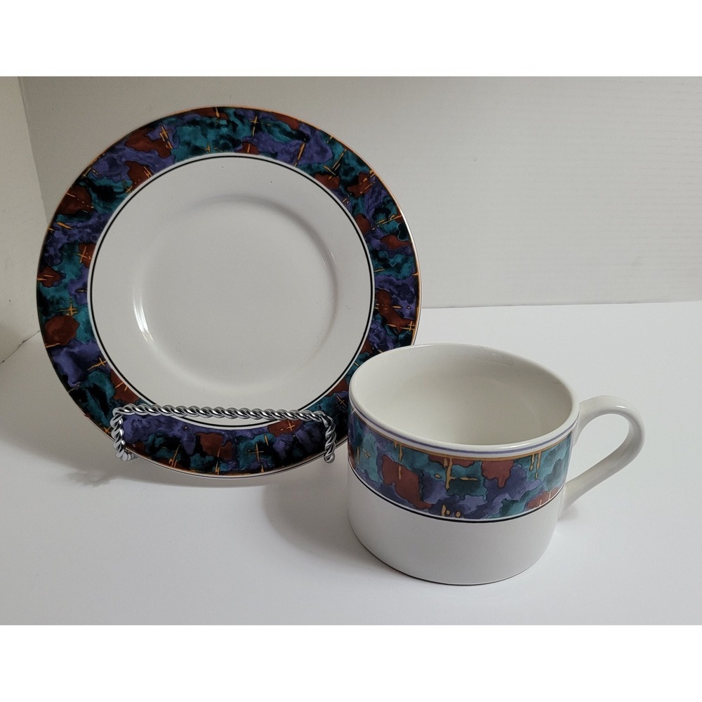 Flat Cup, & Saucer, Spring Jewel Collection, by Sango, Mug, and Plate Set - Picture 5 of 9